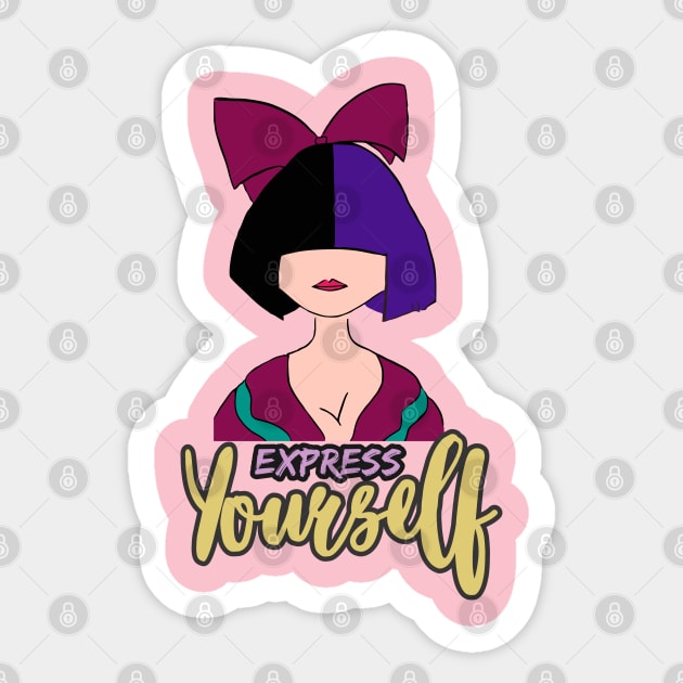 Express Yourself Gold Sticker by Markyartshop